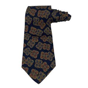 1990s Abercrombie & Fitch Men’s Silk Classic Tie Blue Red Glover Clover Italy